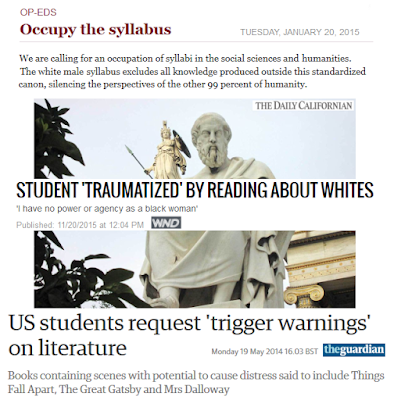 College students trigger warnings etc three headlines.png